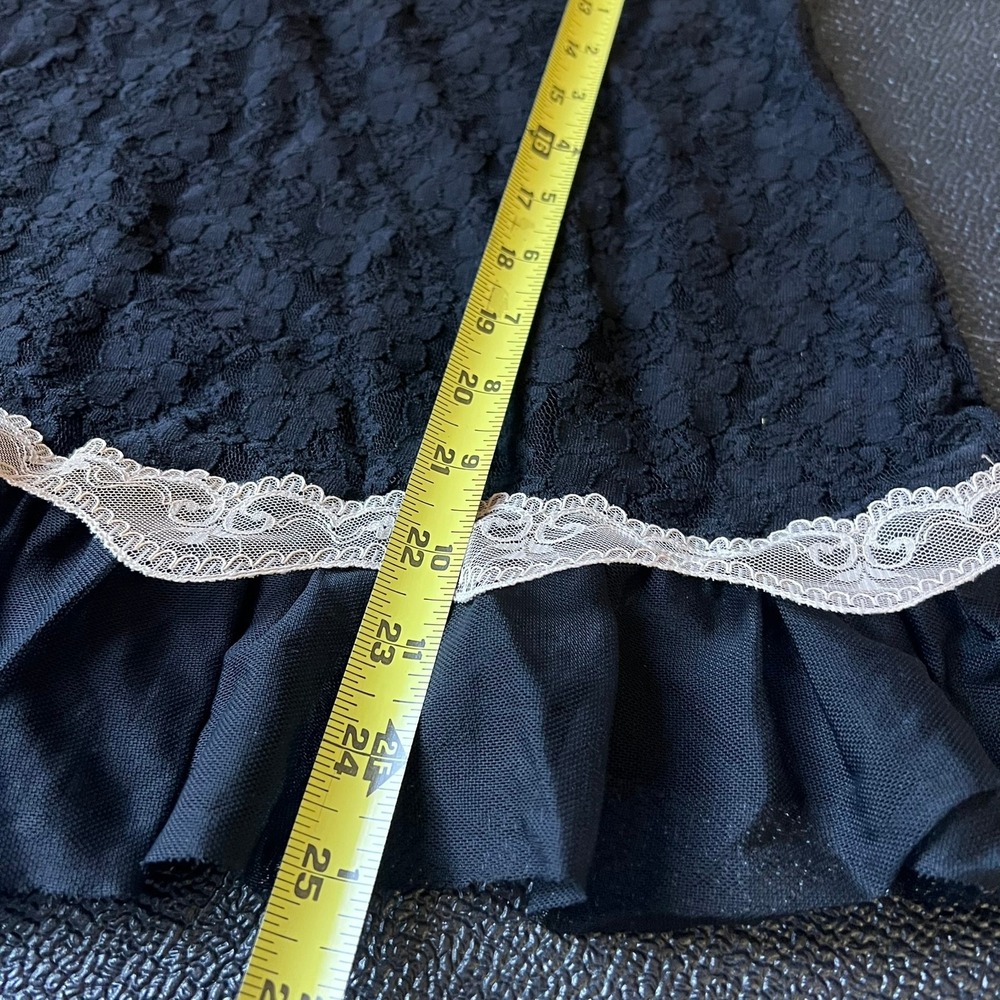 Linea Donatella Black Lace Chemise Babydoll Nightgown M Lingerie Coquette Bridal - Picture 7 of 7